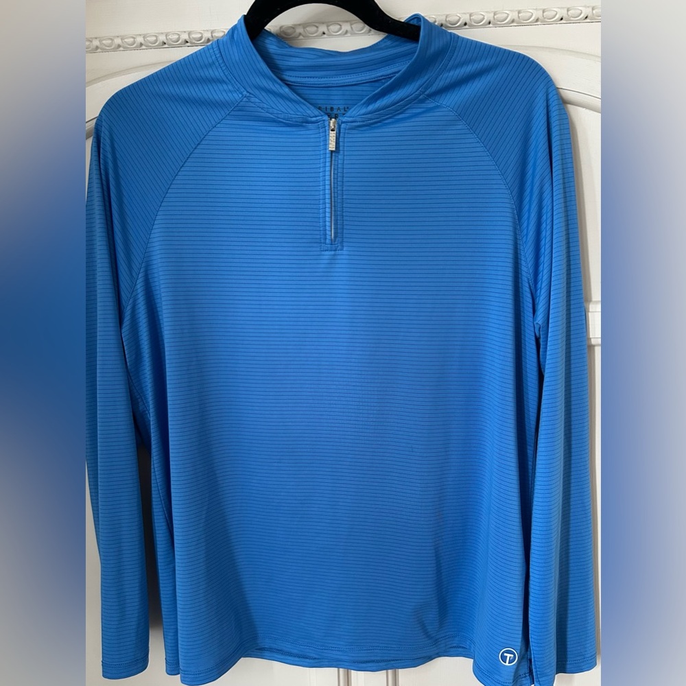 Tribal Sport Women's Lightweight Sport Top Half zip Blue Large Granola Gorp Core